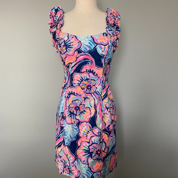 Lilly Pulitzer Dresses & Skirts - Lilly Pulitzer Ruffle Strap Shift Dress